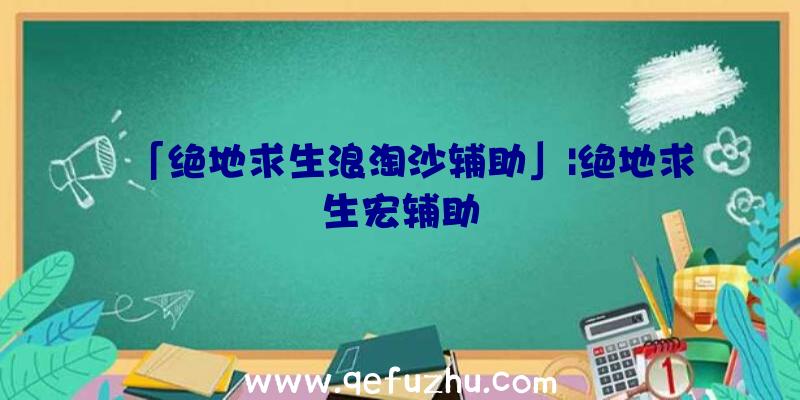 「绝地求生浪淘沙辅助」|绝地求生宏辅助